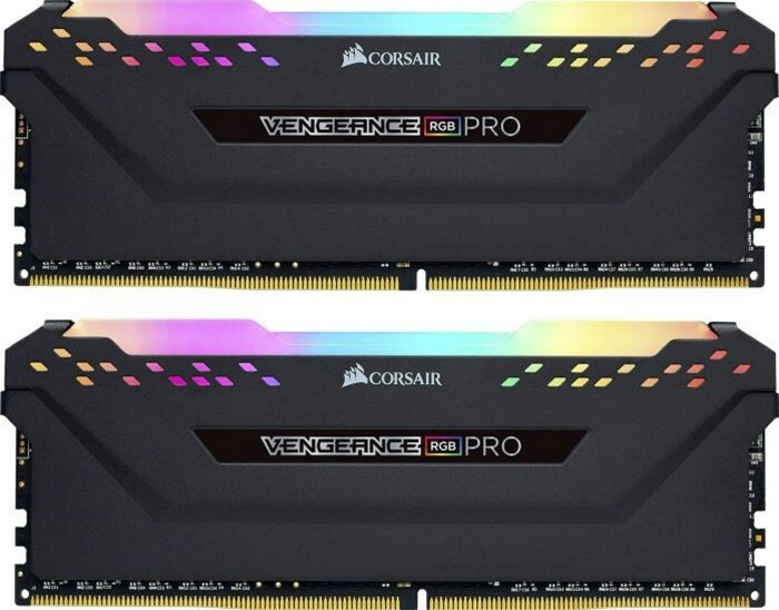  Corsair VENGEANCE RGB PRO 16GB (2 x 8GB) DDR4 DRAM 2666MHz C16 Memory Kit  Black (CMW16GX4M2A2666C16) 