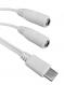  POWERTECH καλώδιο USB Type-C σε 2x 3.5mm CAB-UC055, 0.20m, λευκό (CAB-UC055) 