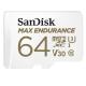  64GB SanDisk MAX ENDURANCE microSDXC Memory Card with Adapter for Home Security Cameras and Dash Cam (SDSQQVR-064G-GN6I 