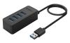  ORICO USB hub W5P-U3, 4x USB θύρες, 5Gbps, μαύρο (W5P-U3-100-BK-BP) 