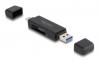  DELOCK card reader 91004 για SD & micro SD, USB & USB-C 5Gbps, μαύρο (91004) 