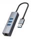  CABLETIME USB hub CT-AMLU3, RJ45 & 3x USB θύρες, 5Gbps, 1000Mbps, γκρι (CT-AMLU3-AG) 