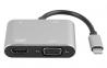  POWERTECH USB-C hub PTH-084, HDMI/VGA/USB/USB-C PD ,  (PTH-084) 