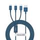  Baseus Superior Series Regular USB to micro USB / Type-C / Lightning Cable 3.5A Blue 1.2m (CAMLTYS-03) 