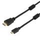  Powertech HDMI 19pin  HDMI Micro (D)  - 1.4V / 2F + with ethernet - 3M 