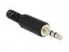  DELOCK  3.5mm Stereo, 3 pin, Bend Protection, Plastic, Black (65534) 