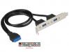  DELOCK Cable USB 3.0 2x Type-A female  19pin header female (84836) 