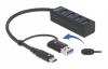  DELOCK USB hub 63828 4x USB 3.2 Gen 1, 5Gbps, μαύρο (63828-DL) 
