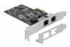  DELOCK   PCI x2  2x RJ45 Gigabit LAN 89530, 2.5 Gbps (89530) 
