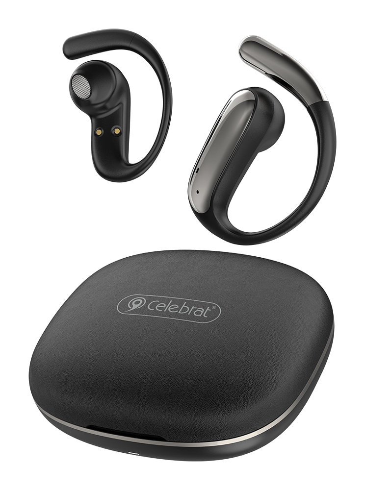  CELEBRAT earphones �� ���� �������� W84, OWS, 13mm, 30/300mAh, ����� (W84-BK) 