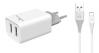  POWERTECH ��������� ������ & ������� USB Type-C PT-776, 2x USB, 2.1A (PT-776) 
