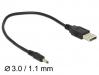 DELOCK Καλώδιο USB σε DC 3.0 x 1.1 mm male, 27cm, Black DELOCK Καλώδιο USB σε DC 3.0 x 1.1 mm male, 27cm, Black