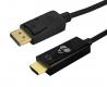  POWERTECH ������� DisplayPort �� HDMI CAB-H189, 4K/60Hz, 21.6 Gbps, 3m, ����� (CAB-H189) 