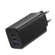  VENTION 3-Port USB (C+C+A) GaN Charger (65W/30W/30W) EU-Plug Black (FEDB0-EU) 