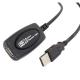  POWERTECH ������� USB 2.0 �� USB female �� ��������, 15m, Black 