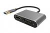  POWERTECH αντάπτορας USB σε HDMI & VGA PTH-101, 4K/30Hz, γκρι (PTH-101) 