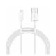  Baseus Lightning Superior Series cable, Fast Charging, Data 2.4A, 1.5m White (CALYS-B02) 