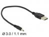  DELOCK  USB  DC 3.0 x 1.1 mm male, 27cm, Black 