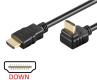  POWERTECH  HDMI () 19pin 1,4V, 90 down, 1.5m,  (CAB-H015) 